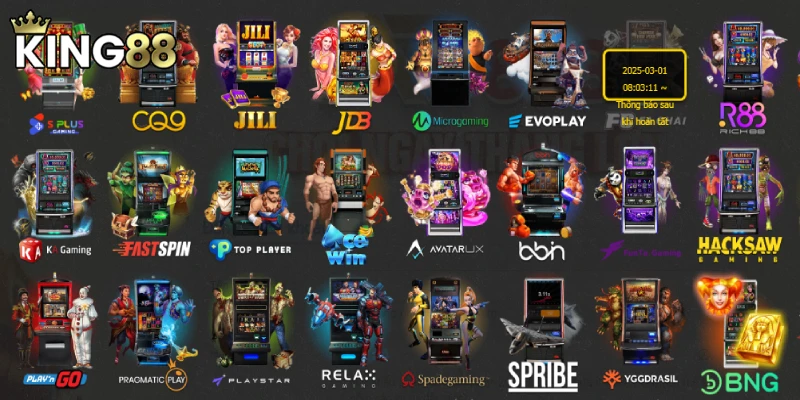 Slots nhà King88 có sự hiện diện của 32 NPH uy tín